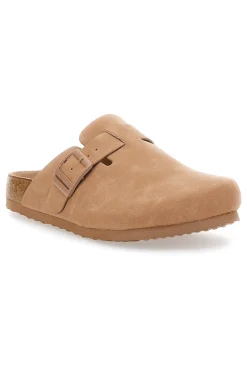 Ciabatte con fibbia e sottopiede in vera pelle S11U700-SUPERGA