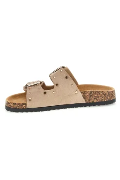 Ciabatte beige con fibbie e borchie Me & Me 15616-ME u0026 ME Best
