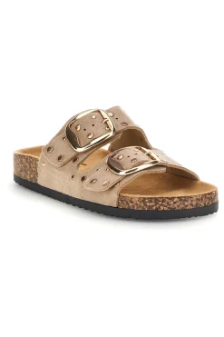 Ciabatte beige con fibbie e borchie Me & Me 15616-ME u0026 ME Best