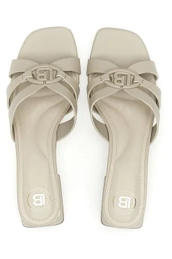Ciabatte Beige Con Tacco A Blocco 9028-LAURA BIAGIOTTI Discount