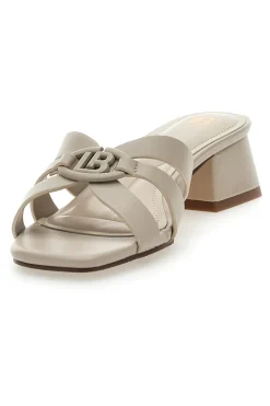 Ciabatte Beige Con Tacco A Blocco 9028-LAURA BIAGIOTTI Discount