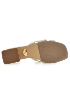 Ciabatte Beige Con Tacco A Blocco 9028-LAURA BIAGIOTTI Discount