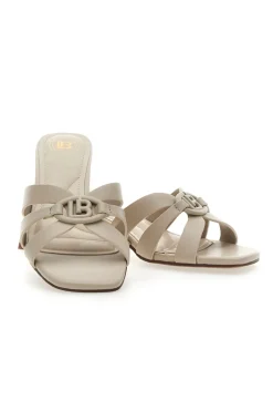 Ciabatte Beige Con Tacco A Blocco 9028-LAURA BIAGIOTTI Discount