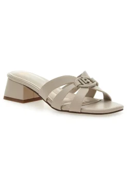 Ciabatte Beige Con Tacco A Blocco 9028-LAURA BIAGIOTTI Discount