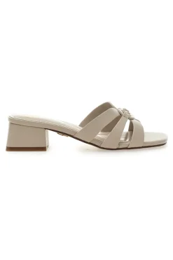 Ciabatte Beige Con Tacco A Blocco 9028-LAURA BIAGIOTTI Discount