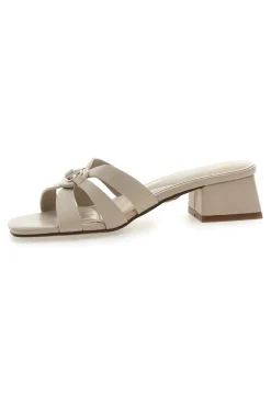 Ciabatte Beige Con Tacco A Blocco 9028-LAURA BIAGIOTTI Discount