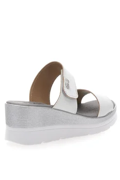 Ciabatte Beige con Zeppa A Contrasto Bianca 11073143-PLOCADI Clearance