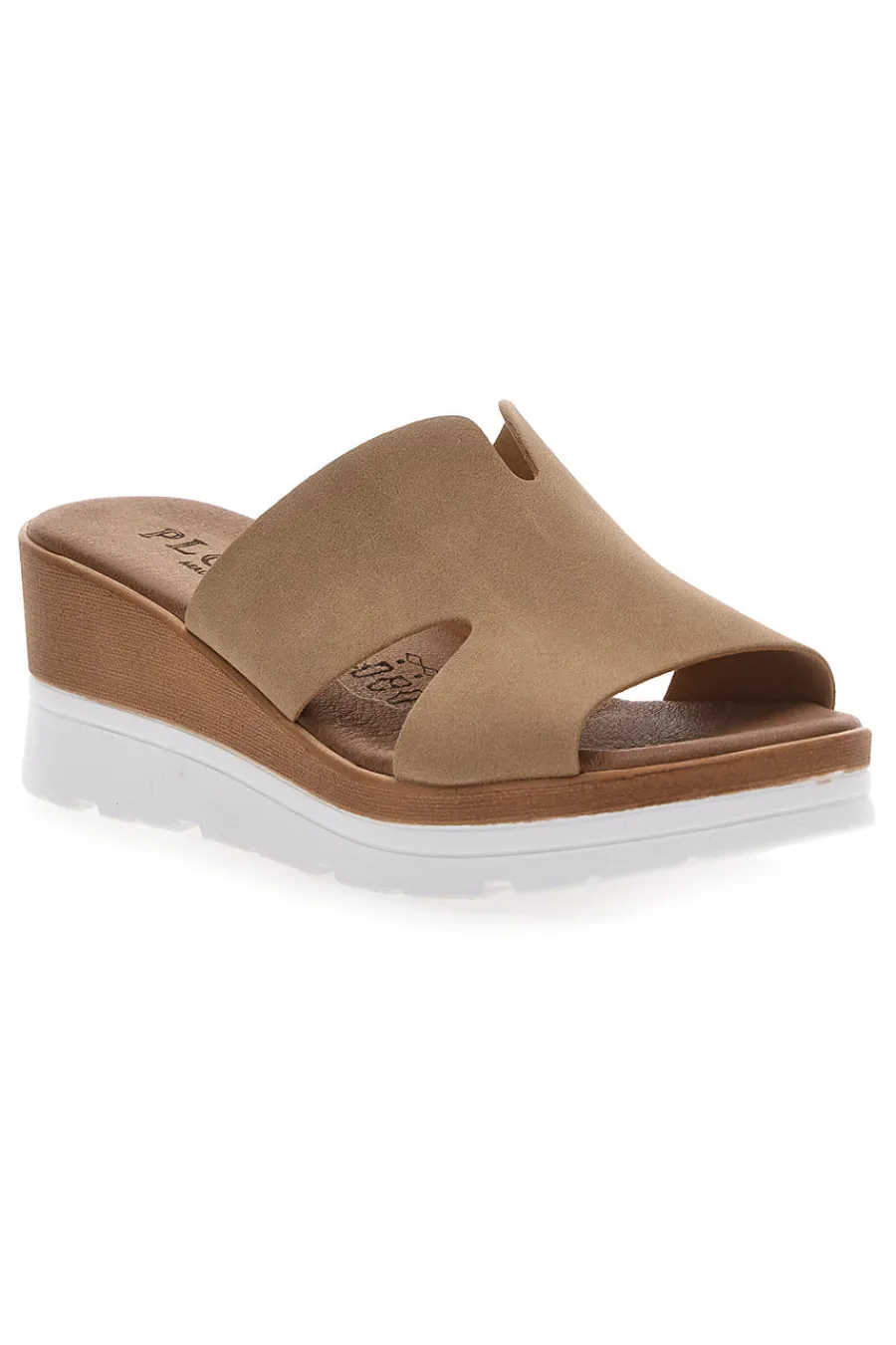 Ciabatte con Zeppa A Contrasto Bianca 11071242-PLOCADI Outlet