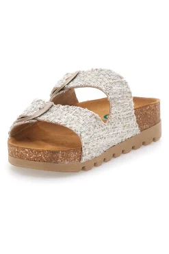 Ciabatte beige corda con doppia fibbia 335P20630SR-PITTARELLO BIO Sale
