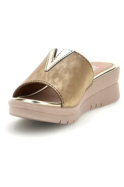 Ciabatte Beige Dettagli Metallizzati 8551-LINEA COMODA Online