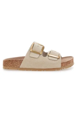 Ciabatte beige doppia fibbia vegan 335CF20631S-PITTARELLO GREEN WALK Clearance