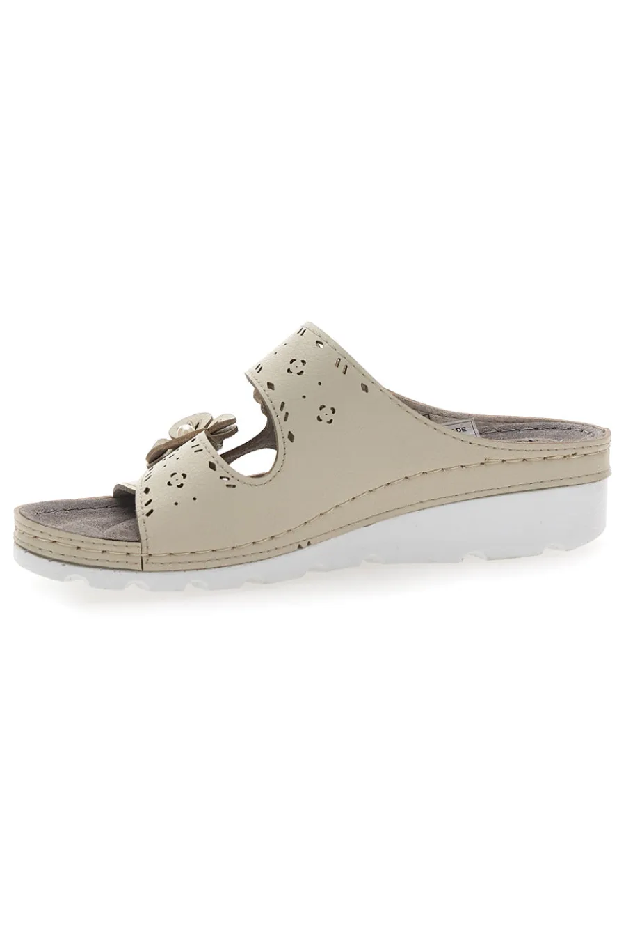 Ciabatte beige traforate con doppia fibbia comfort 54344-TIGLIO Sale