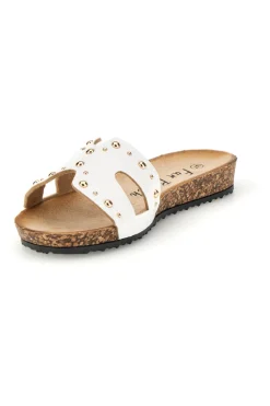 Ciabatte bianche con borchie 18108-FUN BEACH Best