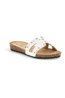Ciabatte bianche con borchie 18108-FUN BEACH Best