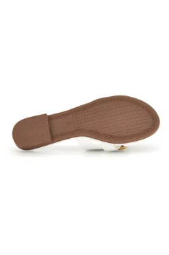 Ciabatte bianche con catena decorativa PREA1320-THE FIRST CHIC Clearance