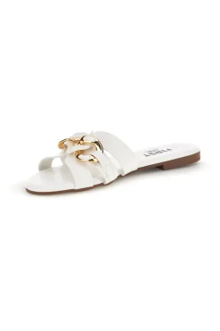 Ciabatte bianche con catena decorativa PREA1320-THE FIRST CHIC Clearance