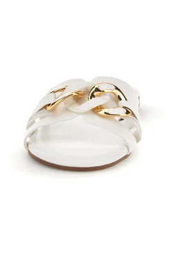 Ciabatte bianche con catena decorativa PREA1320-THE FIRST CHIC Clearance