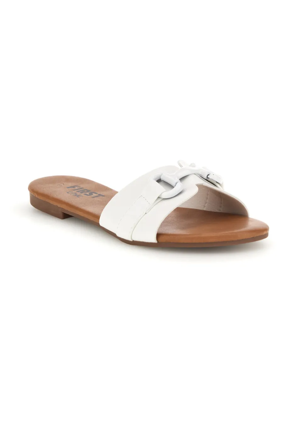 Ciabatte bianche con catena decorativa PREA441-THE FIRST CHIC Online