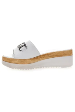 Ciabatte Bianche con Catenina Argento e Platform 3456-PITTARELLO LOVE New