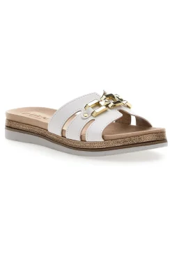 Ciabatte Bianche con Cinturino Oro 41 SA-INBLU Best