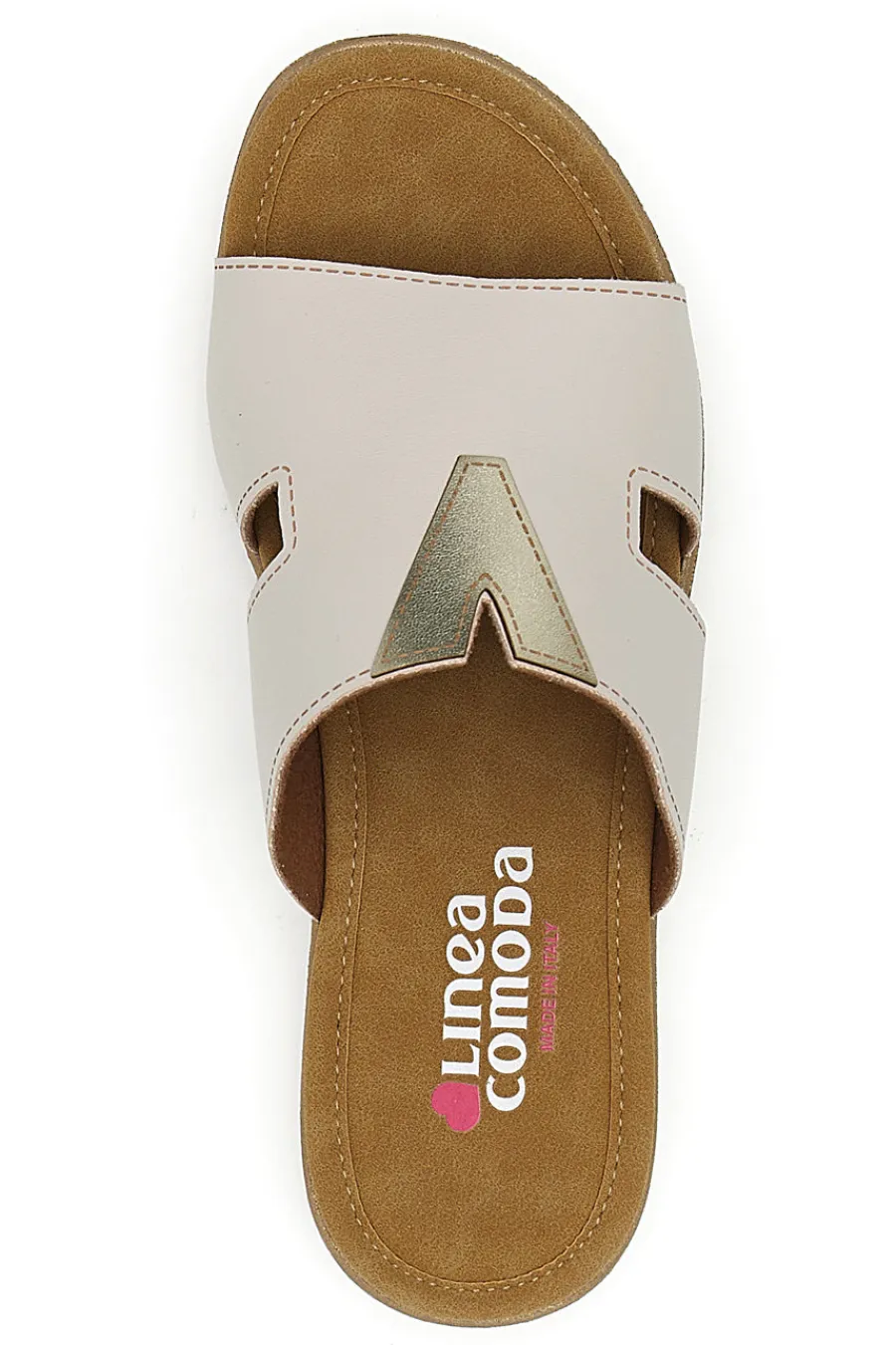 Ciabatte bianche con dettaglio dorato 7229V-LINEA COMODA Hot