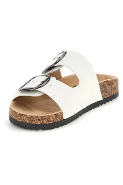 Ciabatte Bianche con doppia fibbia Me & me 1043103-ME u0026 ME Outlet