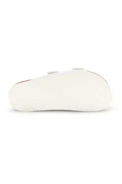 Ciabatte bianche con doppia fascia regolabile Made in Italy in vera pelle S31C731-SUPERGA Clearance