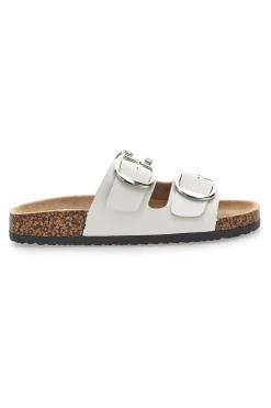 Ciabatte bianche con doppia fibbia e borchie Me & Me 14320-ME u0026 ME Best