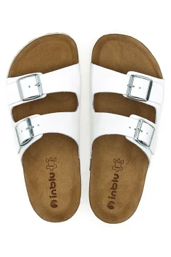 Ciabatte Bianche con Doppia Fascia e Sottopiede in Pelle 20 ND-INBLU Hot