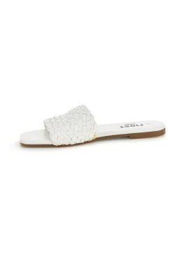 Ciabatte bianche con fascia intrecciata PRE5410-THE FIRST CHIC