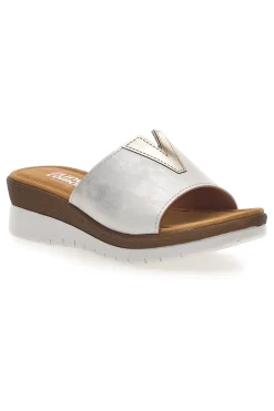 Ciabatte bianche con fascia intrecciata e plantare morbido 6526-LINEA COMODA Discount