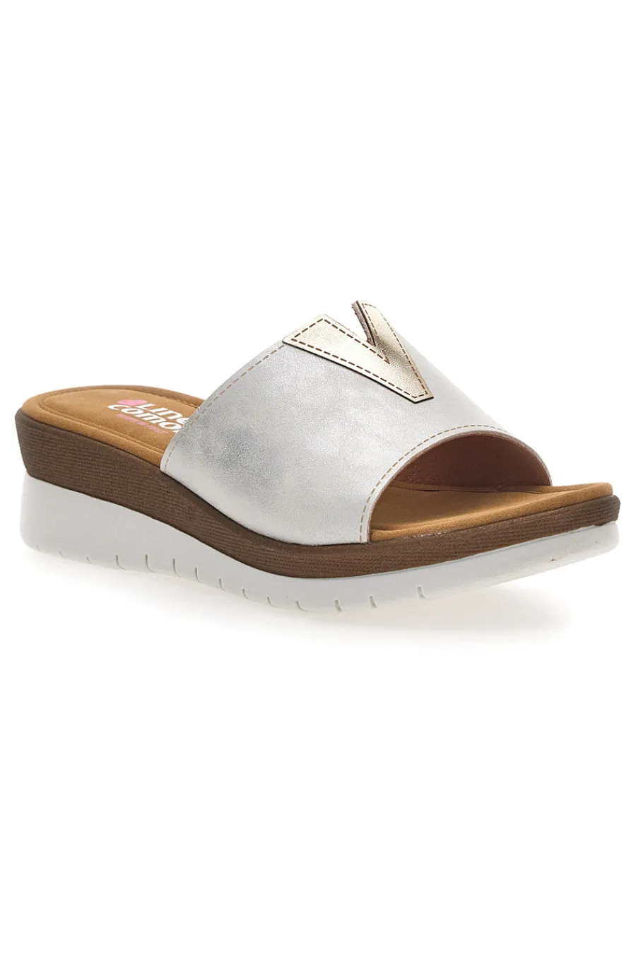 Ciabatte bianche con fascia intrecciata e plantare morbido 6526-LINEA COMODA Discount