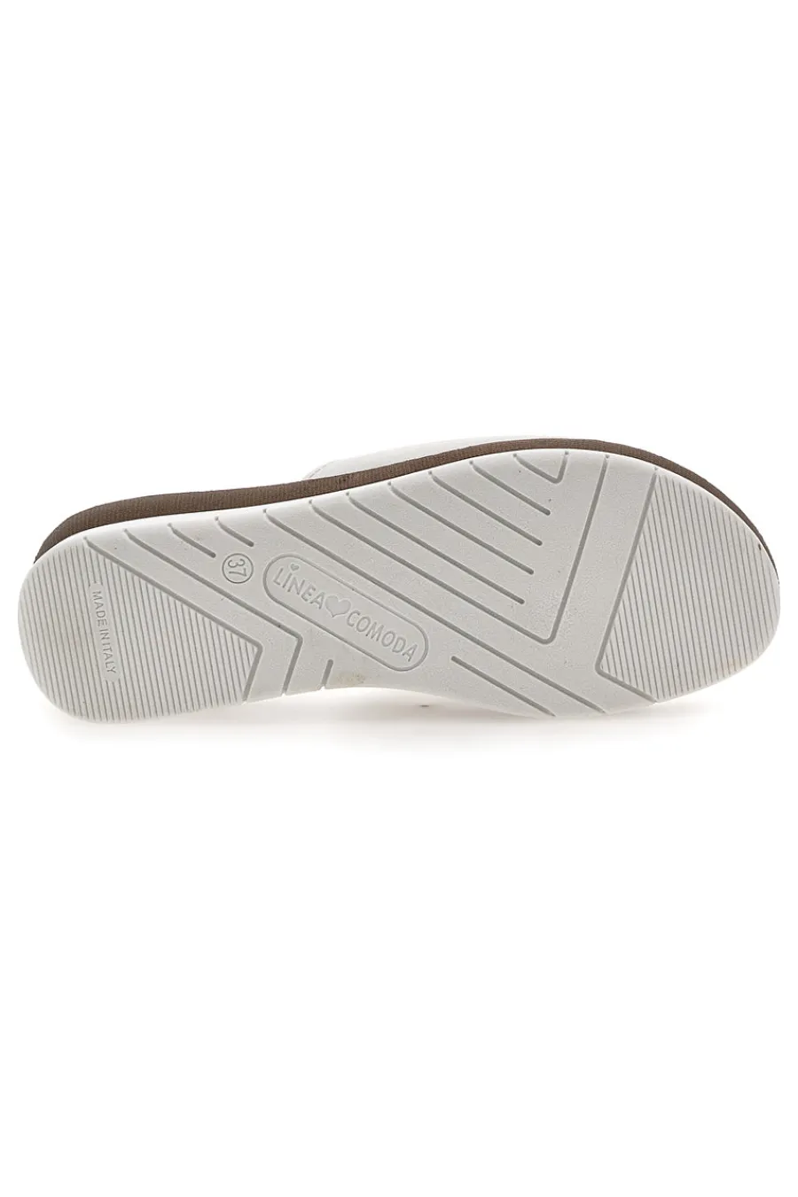Ciabatte bianche con fascia intrecciata e plantare morbido 6526-LINEA COMODA Discount