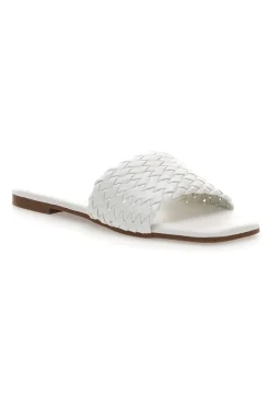 Ciabatte bianche con fascia intrecciata PRE5410-MON DIEU Sale