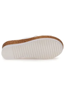 Ciabatte Bianche Con Fascia in Pelle e Platform Alto 342070428-PITTARELLO
