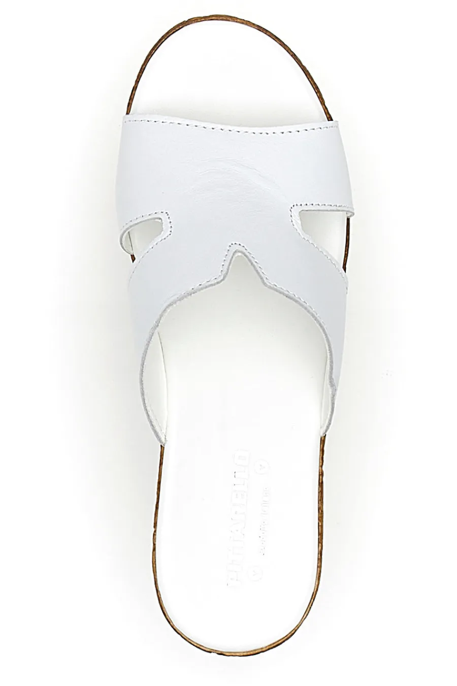 Ciabatte Bianche Con Fascia in Pelle e Platform Alto 342070428-PITTARELLO