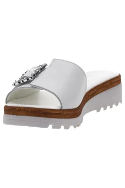 Ciabatte Bianche con Fibbia Decorativa Made in Italy 356670811-PITTARELLO Outlet