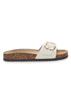 Ciabatte bianche con fibbia e suola effetto sughero Me & Me 14168-ME u0026 ME Sale