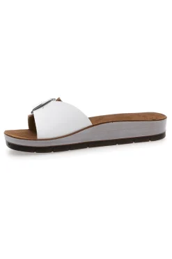 Ciabatte Bianche con Fibbia Regolabile e Sottopiede in Pelle 41 CP-INBLU Discount
