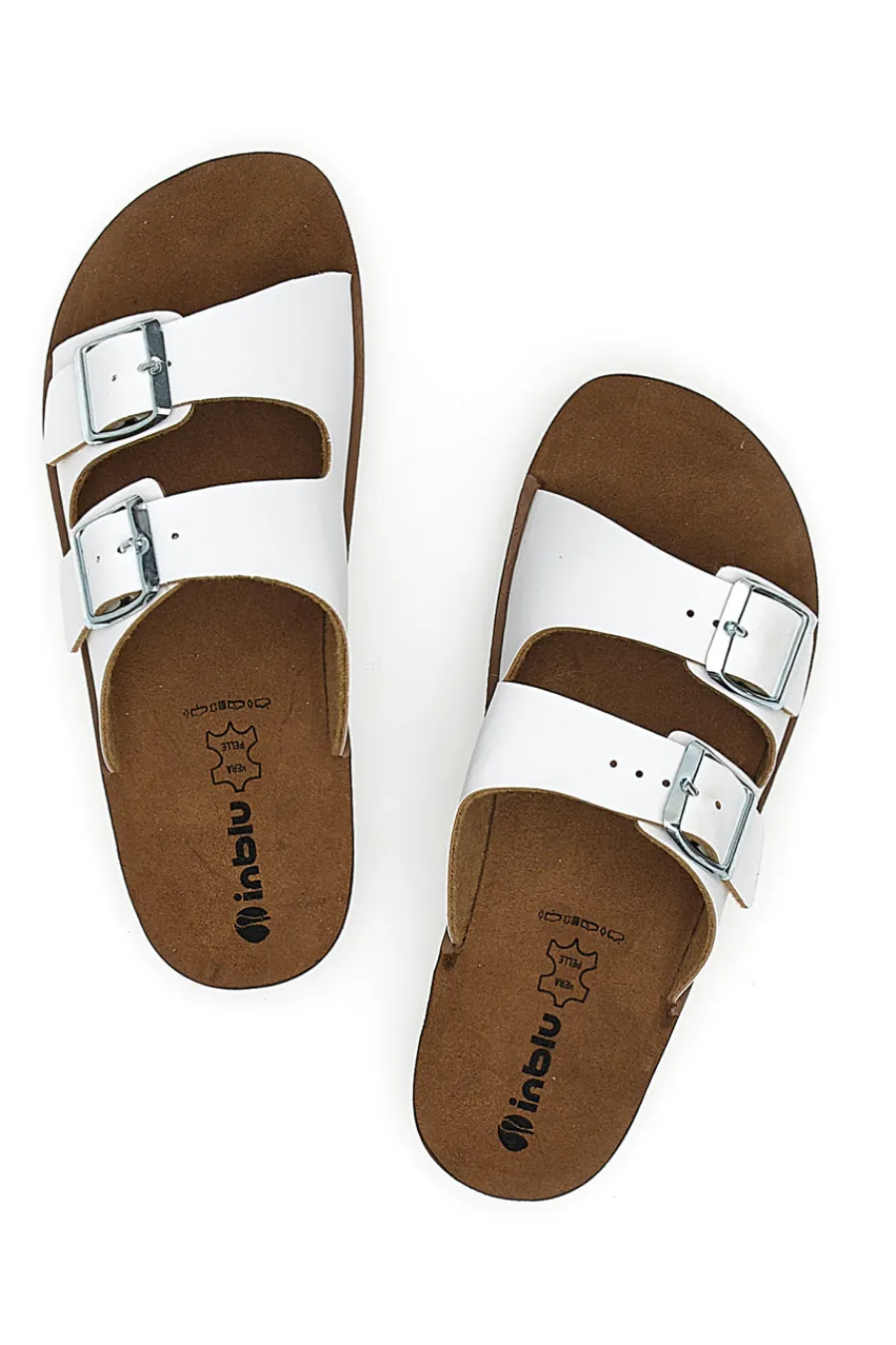 Ciabatte Bianche con Fibbie 42 CP-INBLU Best