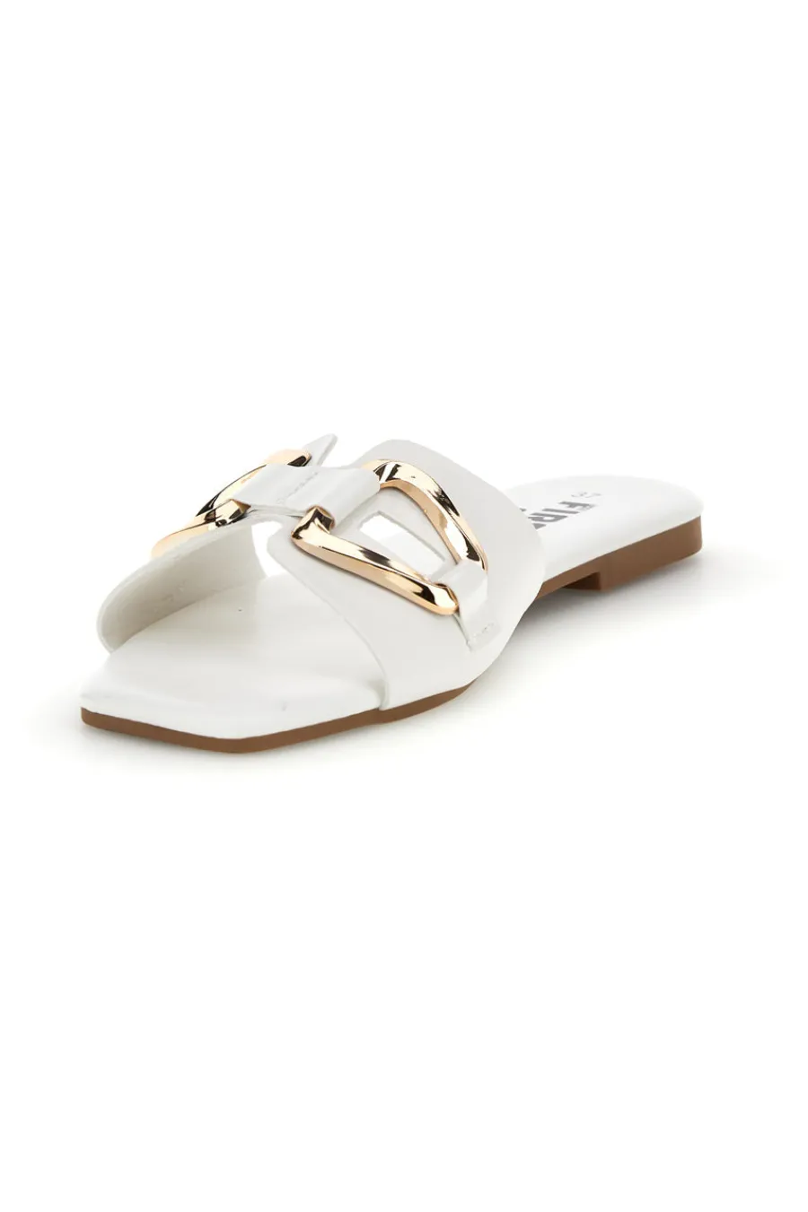 Ciabatte bianche con morsetto PRE5413-THE FIRST CHIC Discount