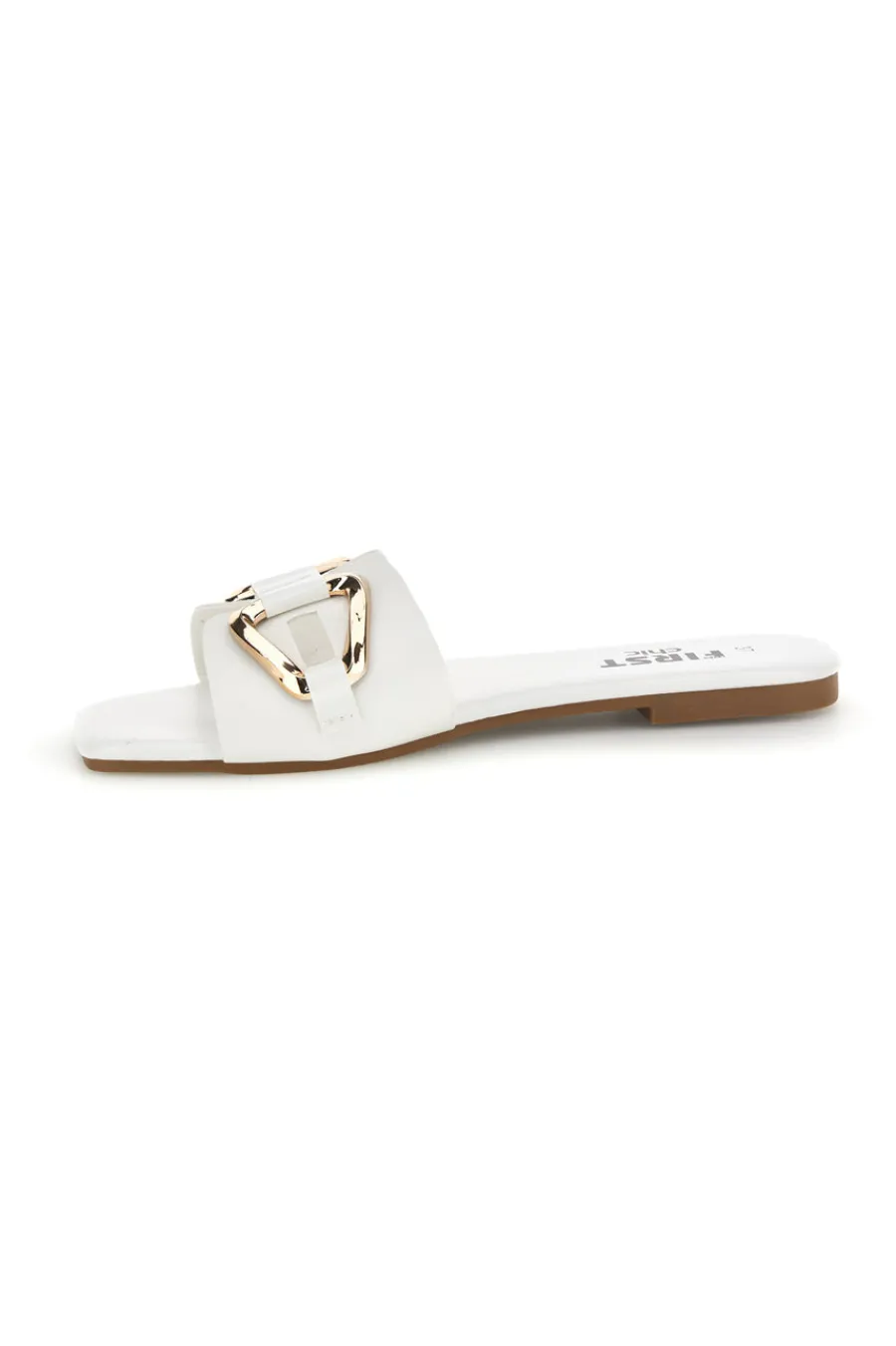Ciabatte bianche con morsetto PRE5413-THE FIRST CHIC Discount