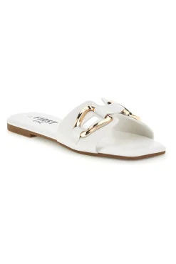 Ciabatte bianche con morsetto PRE5413-THE FIRST CHIC Discount