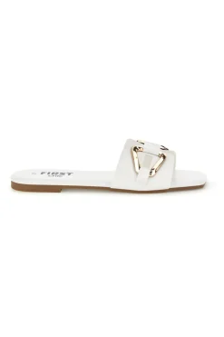 Ciabatte bianche con morsetto PRE5413-THE FIRST CHIC Discount