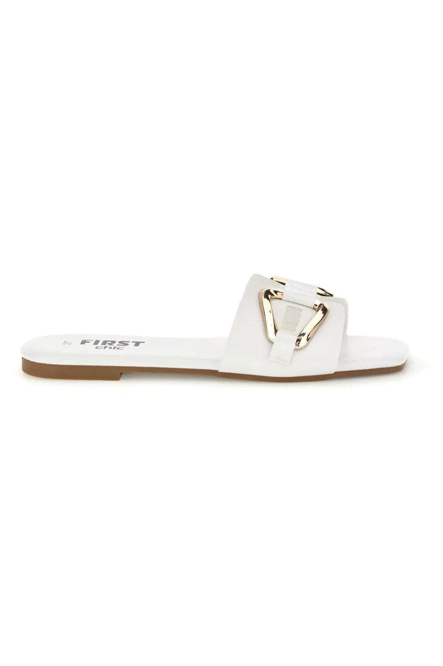 Ciabatte bianche con morsetto PRE5413-THE FIRST CHIC Discount