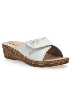 Ciabatte Bianche con Zeppa e Strappo 03 PV-INBLU Best