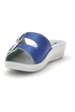 Ciabatte bianche e blu con doppia fibbia 62 VR-INBLU Discount