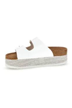 Ciabatte bianche lucide con doppia fibbia S11U009-SUPERGA