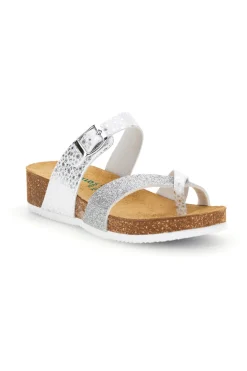 Ciabatte bianco argento sottopiede in vera pelle 293A311SR-PITTARELLO ECO Clearance