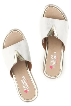 Ciabatte Bianco Dettagli Metallizzati 8551-LINEA COMODA Hot